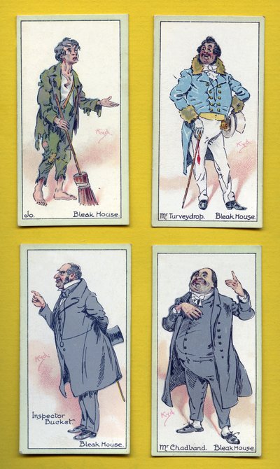 Hahmot Charles Dickensin elokuvasta "Bleak House", 1923 tekijältä Joseph Clayton Clarke