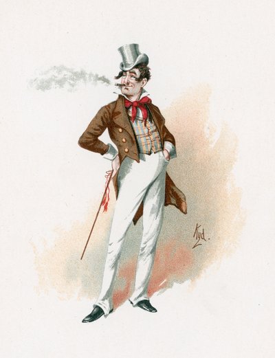 Dick Swiveller, kuvitus artikkelista "Character Sketches from Charles Dickens", n. 1890 tekijältä Joseph Clayton Clarke