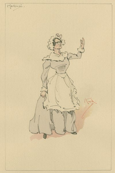 Hortense, noin 1920-luku (kynä ja muste wc:llä paperilla) tekijältä Joseph Clayton Clarke
