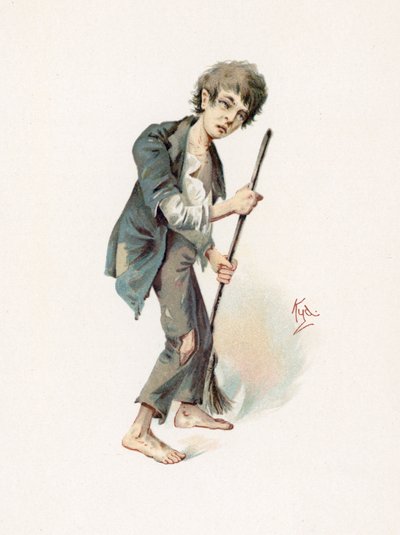 Jo, kuvitus artikkelista "Character Sketches from Charles Dickens", n. 1890 tekijältä Joseph Clayton Clarke