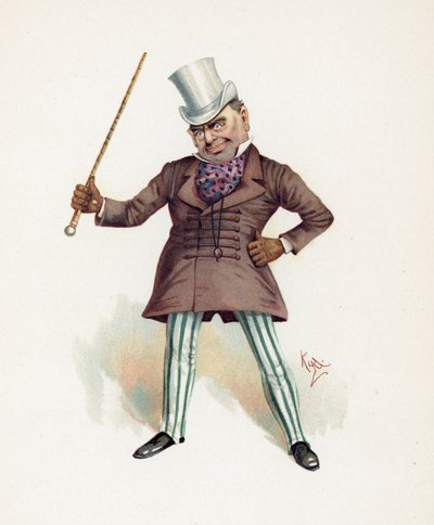 Major Bagstock, kuvitus artikkelista "Character Sketches from Charles Dickens", n. 1890 tekijältä Joseph Clayton Clarke