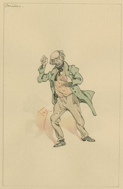Herra Gridley, n. 1920-luku (kynä ja muste wc:llä paperilla) tekijältä Joseph Clayton Clarke