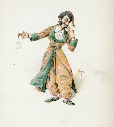 Mr. Mantalini, kuvitus artikkelista "Character Sketches from Charles Dickens", n. 1890 tekijältä Joseph Clayton Clarke