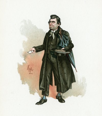 Mr Whackford Squeers, kuvitus artikkelista "Character Sketches from Charles Dickens", n. 1890 tekijältä Joseph Clayton Clarke