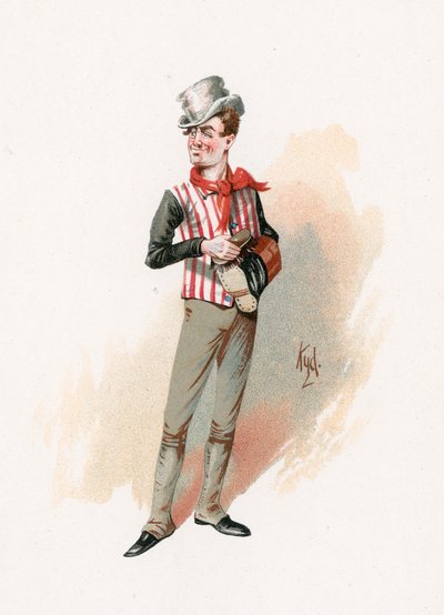 Sam Weller, kuvitus artikkelista "Character Sketches from Charles Dickens", n. 1890 tekijältä Joseph Clayton Clarke