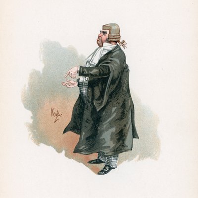 Kersantti Buzfuz, kuvitus artikkelista "Character Sketches from Charles Dickens", n. 1890 tekijältä Joseph Clayton Clarke