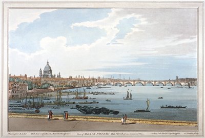 Blackfriars Bridge, Lontoo, 1795 tekijältä Joseph Constantine Stadler