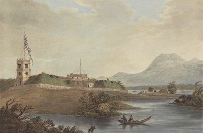 Fort Marlborough, Benkulen, Sumatra, 1799 tekijältä Joseph Constantine Stadler