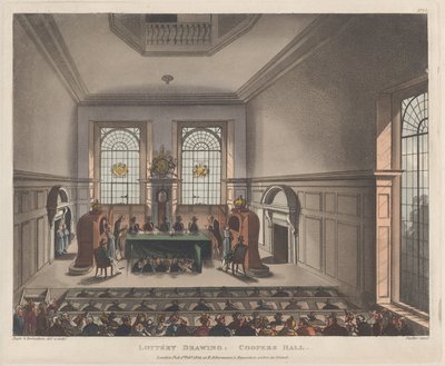Lotto Drawing, Coopers Hall, 1. helmikuuta 1809, 1. helmikuuta 1809. tekijältä Joseph Constantine Stadler