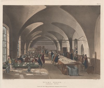 Postimerkkitoimisto, Somerset House, 1. heinäkuuta 1809, 1. heinäkuuta 1809. tekijältä Joseph Constantine Stadler