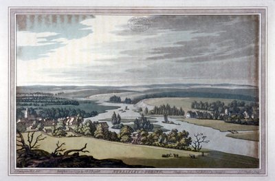 Vista de Streatley i Goring a Berkshire i Oxfordshire, 1793 finlandès tekijältä Joseph Constantine Stadler
