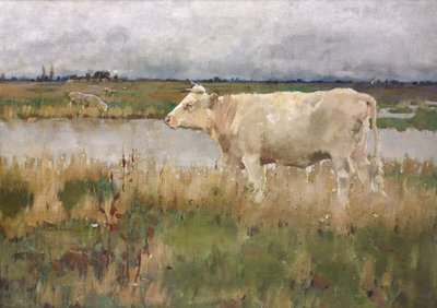 Lincolnshire Pasture, n. 1882-3 (öljy kankaalle) tekijältä Joseph Crawhall