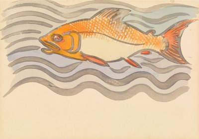 Kala (akvarelli paperille) tekijältä Joseph Crawhall