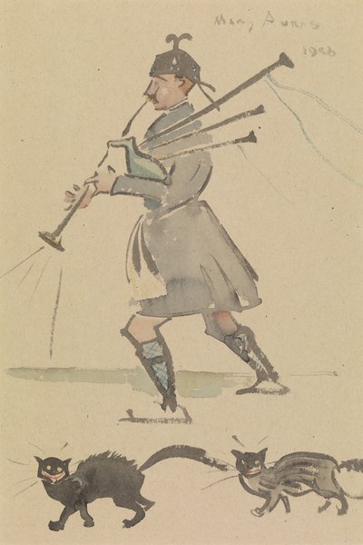 Highlander soittaa säkkipilliä tekijältä Joseph Crawhall