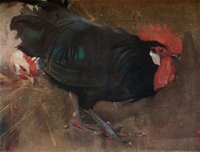 Musta kukko, c1894 tekijältä Joseph Crawhall