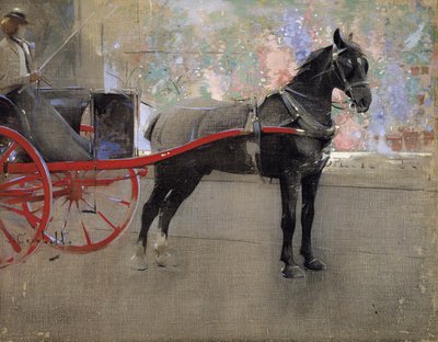 Kukkakauppa (guassi pellavalle) tekijältä Joseph Crawhall
