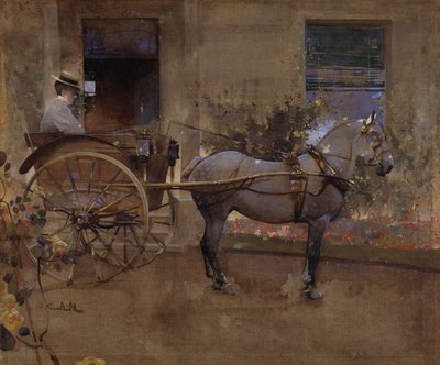Governess Cart (guassi pellavalle) tekijältä Joseph Crawhall