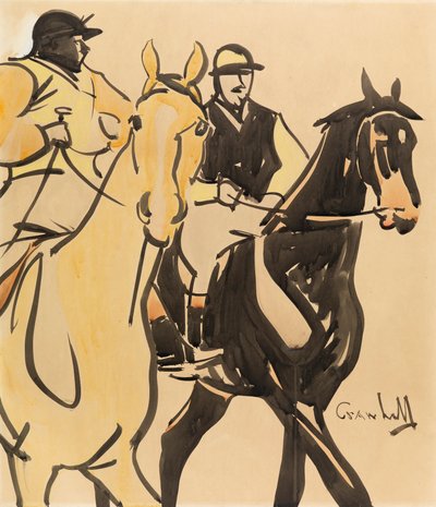 Kaksi herrasmiesratsastajaa (guassi laivalla) tekijältä Joseph Crawhall