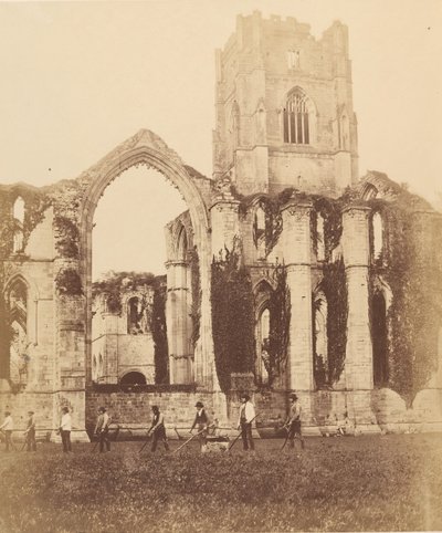 Fountains Abbey. Itäikkuna ja torni, 1850-luku. tekijältä Joseph Cundall