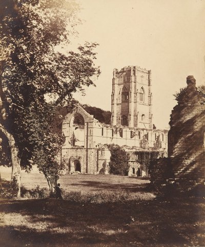 Fountains Abbey. Kirkko, Luostari ja Hospitium, 1850-luku. tekijältä Joseph Cundall