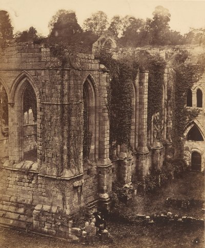 Fountains Abbey. Ruokasali ja keittiö, 1850-luku. tekijältä Joseph Cundall