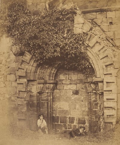 Kirkstallin luostari. Oviaukko pohjoisen puolella, 1850-luku. tekijältä Joseph Cundall