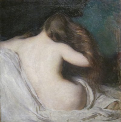Nainen kuivaus hänen hiukset tekijältä Joseph DeCamp