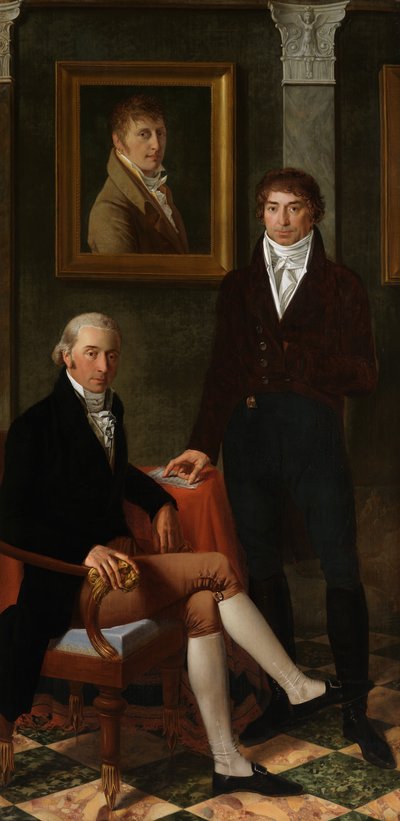 Taiteilijoiden François Wynckelmanin, François van der Doncktin ja Joseph Odevaeren ystävyysmuotokuva (öljy kankaalle) tekijältä Joseph Denis Odevaere