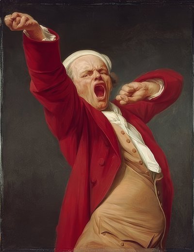 Omakuva, haukottelu. 1783 tekijältä Joseph Ducreux
