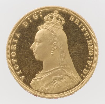 Kuningatar Victoria Jubilee Pään kestävä suvereeni, 1887. tekijältä Joseph Edgar Boehm