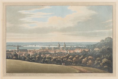 Näkymä Greenwichiin ja alas joelle, 1795 (akvatinta) tekijältä Joseph Farington