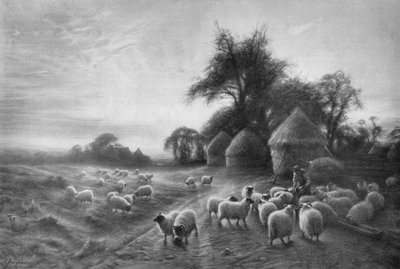 Lampaiden ruokinta, c1890, 1911 tekijältä Joseph Farquharson