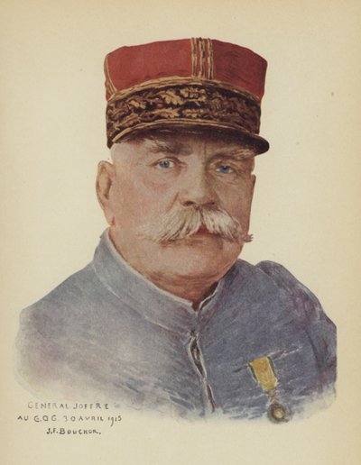 Joseph Joffre, ranskalainen kenraali (väri litho) tekijältä Joseph Felix Boucher