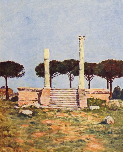 Rooma: Ostia, Piazza dei Corporatori (värilitro). tekijältä Joseph Felix Bouchor