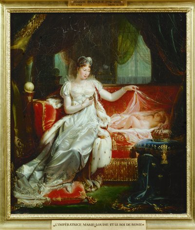 Keisarinna Marie Louise ja hänen poikansa, Rooman kuningas (maalaus kankaalle) tekijältä Joseph Franque