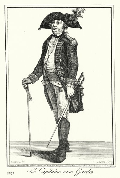 Kaartin kapteeni (kaiverrus) tekijältä Joseph Franz von (after) Goez