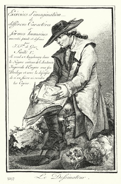 Sarjakuvapiirtäjä (kaiverrus) tekijältä Joseph Franz von (after) Goez