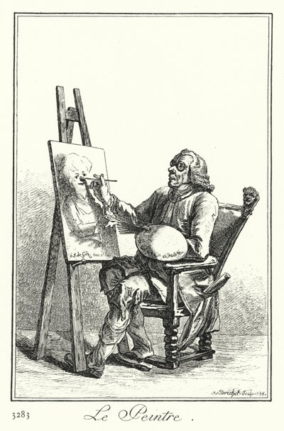 Taidemaalari (kaiverrus) tekijältä Joseph Franz von (after) Goez