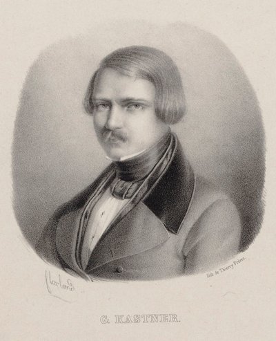 Muotokuva säveltäjä Jean-Georges Kastnerista 1810-1867. tekijältä Joseph Frédéric Flaxland