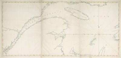 Pyhän Laurentiuksenlahden ja -joen kartta, noin 1778 (painettu). tekijältä Joseph Frederick Wallet DesBarres