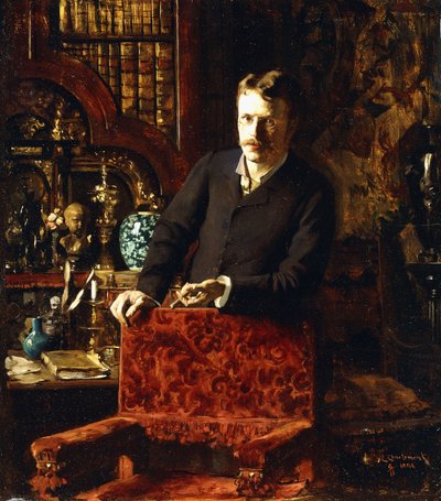 Herrasmies sisätiloissa, 1881 tekijältä Joseph Gabriel Aubrun