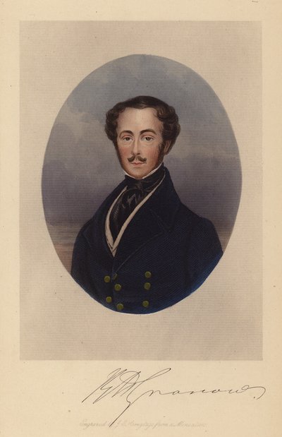 Rees Howell Gronow eli kapteeni Gronow (värillinen kaiverrus). tekijältä Joseph Grego
