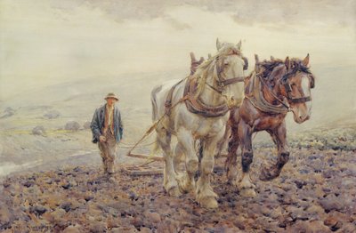 Harrowing South Downsissa lähellä Wilmingtonia Sussexissa, tekijältä Joseph Harold Swanwick