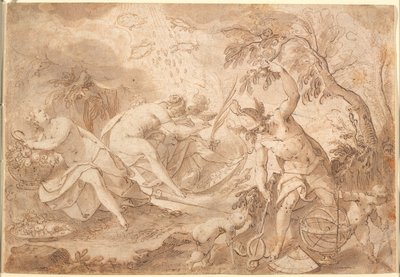 Erilaisia ​​jumalia ja jumalattaria: Ceres, Venus, Mars ja Merkurius tekijältä Joseph Heintz d.Æ.