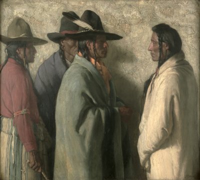 Nuorten päälliköiden lähetys, 1919 (öljy kankaalle). tekijältä Joseph Henry Sharp