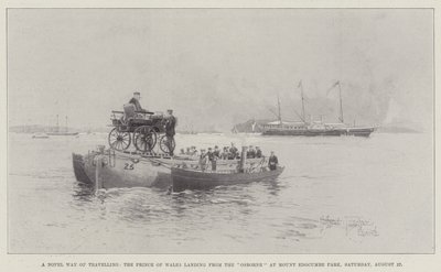 Uusi tapa matkustaa, Walesin prinssi laskeutuu Osbornesta Mount Edgcumbe Parkiin, lauantaina 27. elokuuta tekijältä Joseph Holland Tringham