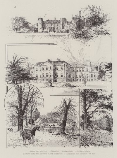 Addington Park, Canterburyn arkkipiispojen residenssi, on nyt ilmoitettu myytäväksi. tekijältä Joseph Holland Tringham