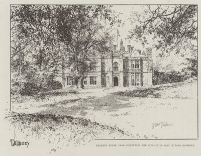Dalmeny House, lähellä Edinburghia, Lord Roseberyn Midlothian kotipaikka tekijältä Joseph Holland Tringham
