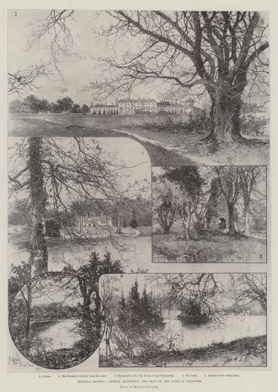 Holiday Haunts, Carton, Maynooth, Leinsterin herttuan istuin tekijältä Joseph Holland Tringham