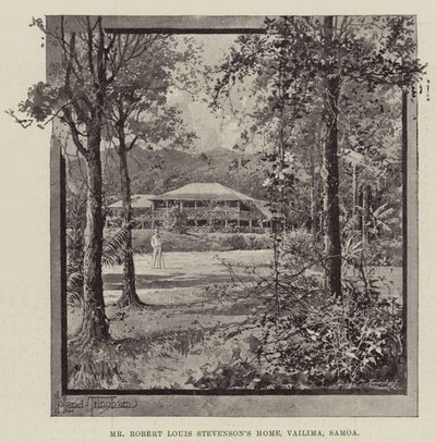 Herra Robert Louis Stevensonin koti, Vailima, Samoa tekijältä Joseph Holland Tringham